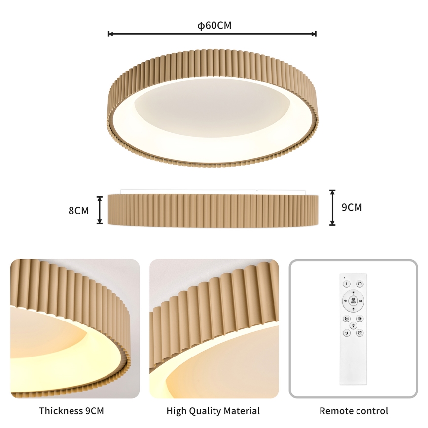 BRILAGI - LED stmievateľné stropné svietidlo FALCON MODERN LED/54W/230V 3000-6500K 60 cm béžové + diaľkové ovládanie