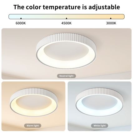 BRILAGI - stmievateľné LED stropné svietidlo FALCON MODERN LED/54W/230V 3000-6000K pr. 60 cm biela + diaľkové ovládanie