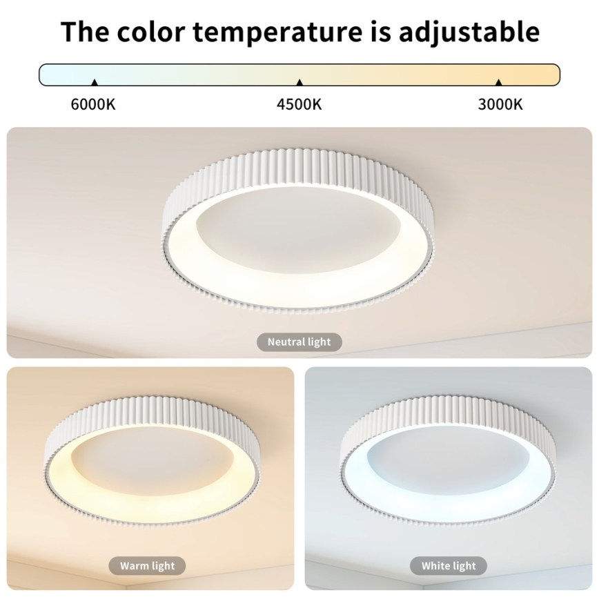 BRILAGI - stmievateľné LED stropné svietidlo FALCON MODERN LED/54W/230V 3000-6000K pr. 60 cm biela + diaľkové ovládanie
