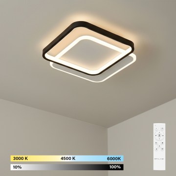 Brilagi - LED stmievateľné stropné svietidlo FLARE LED/43W/230V 3000-6000K 39,5x45 cm biela/čierna + diaľkové ovládanie