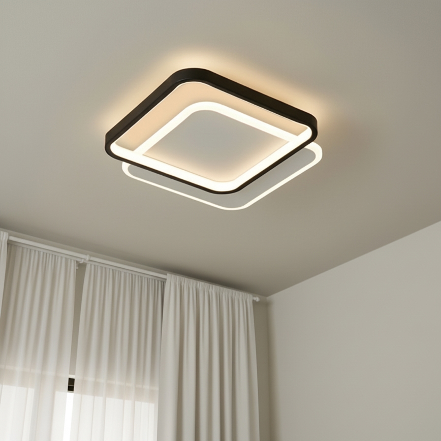 Brilagi - LED stmievateľné stropné svietidlo FLARE LED/43W/230V 3000-6000K 39,5x45 cm biela/čierna + diaľkové ovládanie