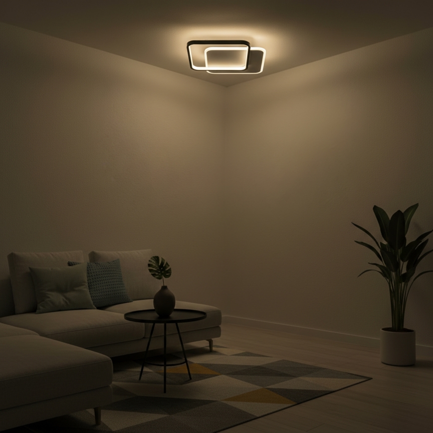 Brilagi - LED stmievateľné stropné svietidlo FLARE LED/43W/230V 3000-6000K 39,5x45 cm biela/čierna + diaľkové ovládanie