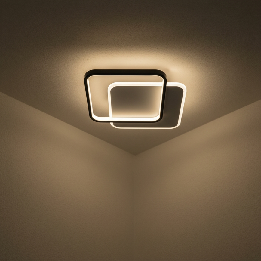 Brilagi - LED stmievateľné stropné svietidlo FLARE LED/43W/230V 3000-6000K 39,5x45 cm biela/čierna + diaľkové ovládanie