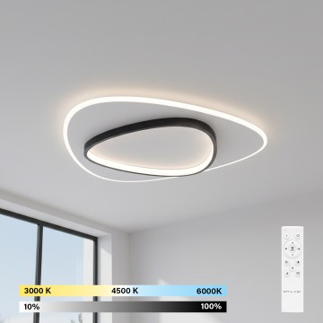 Brilagi - LED Stmievateľné stropné svietidlo FLARE LED/70W/230V 3000-6000K 55x55 cm biela/čierna + diaľkové ovládanie
