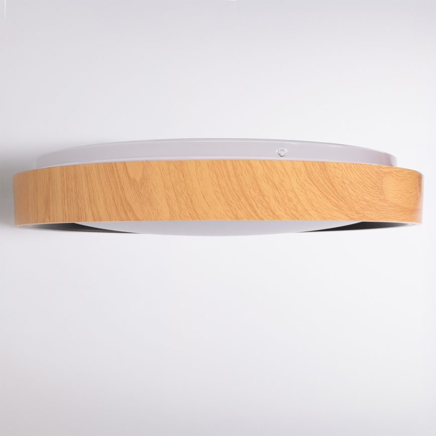 Brilagi - LED stlmiteľné stropné svietidlo FLOCO LED/48W/230V 3000-6500K priemer 40 cm drevený dekor/čierna + diaľkové ovládanie