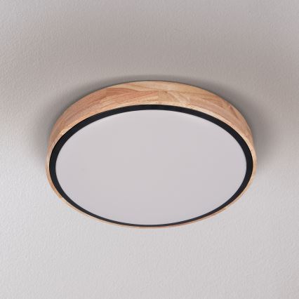 Brilagi - LED stmievateľné stropné svietidlo GLORIA LED/48W/230V 3000-6500K dub priemer 40 cm + diaľkové ovládanie