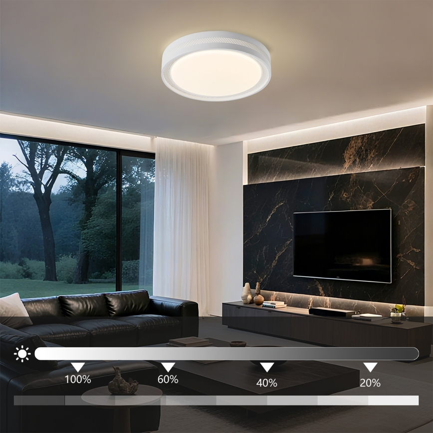 Brilagi - stmievateľné LED stropné svietidlo KREON LED/54W/230V 3000-6000K čierne priemer 38 cm + diaľkové ovládanie