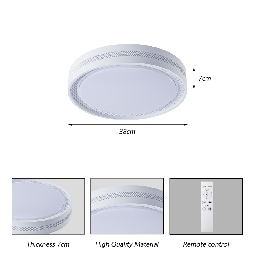 Brilagi - stmievateľné LED stropné svietidlo KREON LED/54W/230V 3000-6000K čierne priemer 38 cm + diaľkové ovládanie