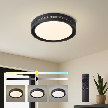 Brilagi - LED stmievateľné stropné svietidlo KREON LED/54W/230V 3000-6000K čierne pr. 38 cm + diaľkové ovládanie