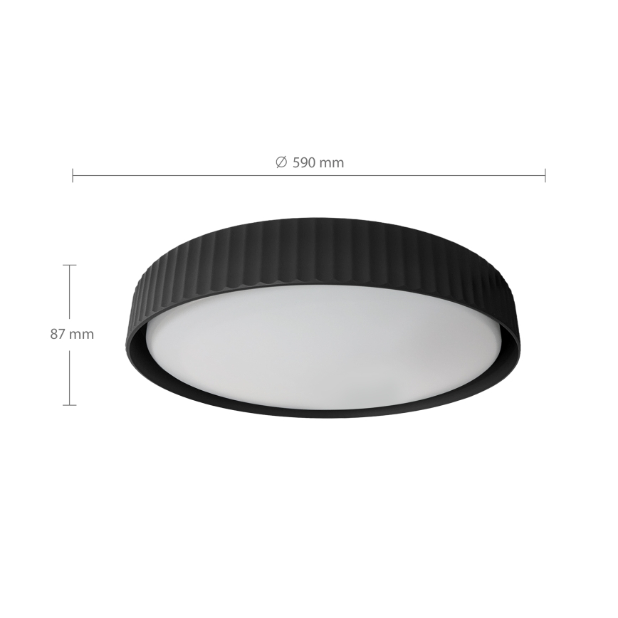 Brilagi - LED stmievateľné stropné svietidlo LUCIA LED/60W/230V 3000-6500K pr. 59 cm čierna + diaľkové ovládanie