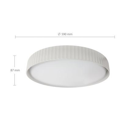 Brilagi - Stmievateľné LED stropné svietidlo LUCIA, 60 W, 230 V, 3000–6500 K, priemer 59 cm, biela – s diaľkovým ovládaním