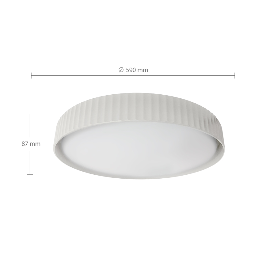 Brilagi - Stmievateľné LED stropné svietidlo LUCIA, 60 W, 230 V, 3000–6500 K, priemer 59 cm, biela – s diaľkovým ovládaním