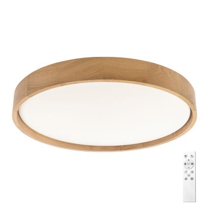 Brilagi - LED stmievané stropné svietidlo MANAROLA REMOTE LED/36W/230V 3000-6500K pr. 51 cm dub + diaľkové ovládanie
