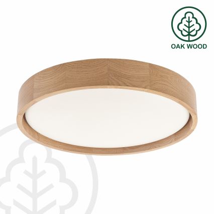 Brilagi - LED stmievateľné stropné svietidlo MANAROLA SMART, 24 W, 230 V, 3000–6000 K, Wi-Fi Tuya Beacon, priemer 41 cm, dub, s diaľkovým ovládaním