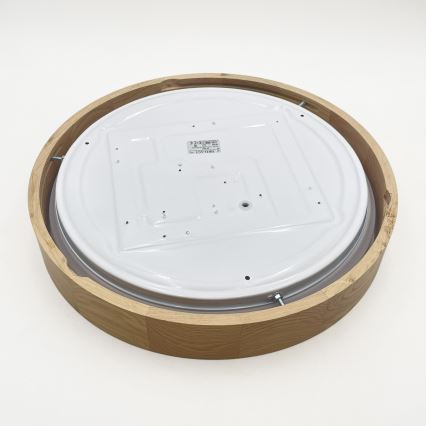 Brilagi - LED stmievateľné stropné svietidlo MANAROLA SMART, 24 W, 230 V, 3000–6000 K, Wi-Fi Tuya Beacon, priemer 41 cm, dub, s diaľkovým ovládaním