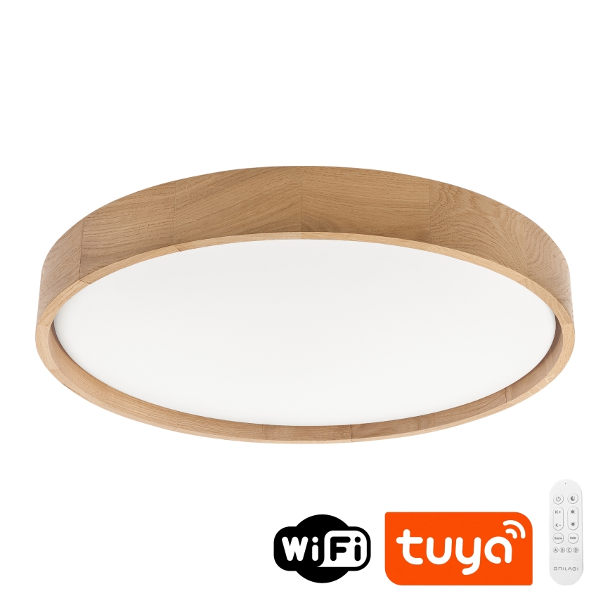 Brilagi - stmievateľné LED stropné svietidlo MANAROLA SMART LED/36W/230V 3000-6000K Wi-Fi Tuya Beacon pr. 51 cm dub + diaľkové ovládanie