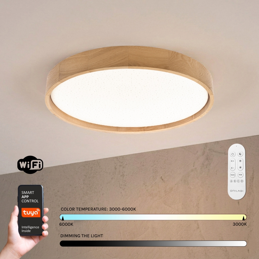 Brilagi - LED stmievateľné stropné svietidlo MANAROLA SMART STARS LED/36W/230V 3000-6000K Wi-Fi Tuya Beacon priemer 51 cm + diaľkové ovládanie