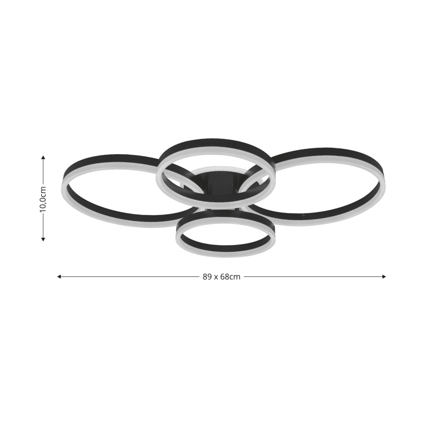Brilagi - LED Stmievateľné stropné svietidlo ORBITS LED/52W/230V 3000/4000/6000K + diaľkové ovládanie