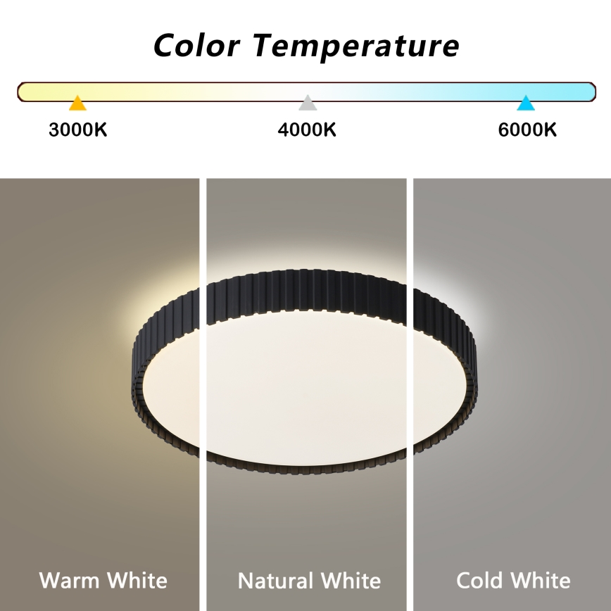Brilagi - LED stmievateľné stropné svietidlo ORINO LED/54W/230V 3000-6000K čierne pr. 43 cm + diaľkové ovládanie