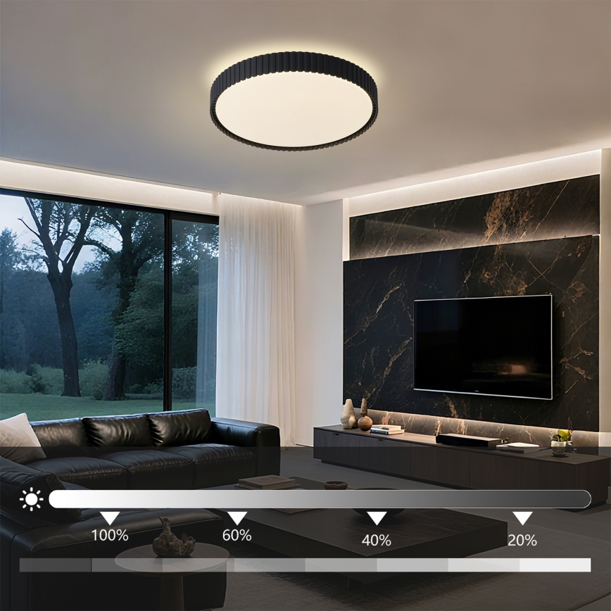Brilagi - LED stmievateľné stropné svietidlo ORINO LED/54W/230V 3000-6000K čierne pr. 43 cm + diaľkové ovládanie