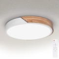 BRILAGI - LED Stmievateľné stropné svietidlo PILANA LED/48W/230V dub/biela pr. 40 cm + diaľkové ovládanie