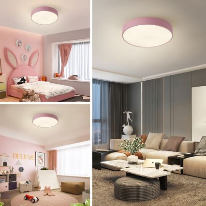 Brilagi - LED stmievané stropné svietidlo POOL LED/48W/230V 3000-6000K priemer 40 cm ružové + diaľkové ovládanie