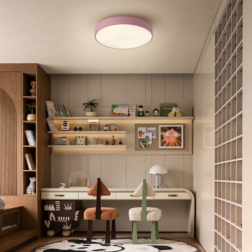 Brilagi - LED stlmiteľné stropné svietidlo POOL LED/36W/230V 3000-6000K pr. 30 cm ružové + diaľkové ovládanie