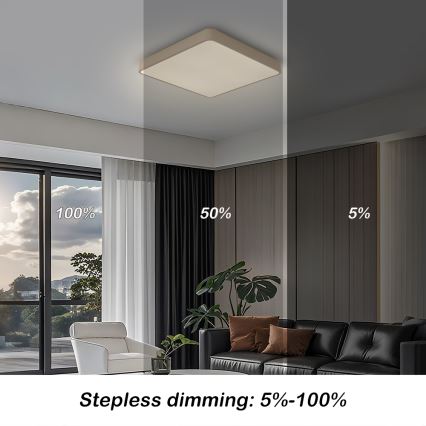 Brilagi - LED stmievateľné stropné svietidlo POOL LED/36W/230V 3000-6000K 40x40 cm béžové + diaľkové ovládanie