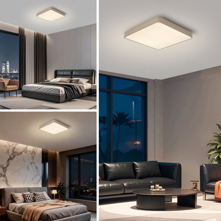 Brilagi - LED stmievateľné stropné svietidlo POOL LED/36W/230V 3000-6000K 40x40 cm béžové + diaľkové ovládanie