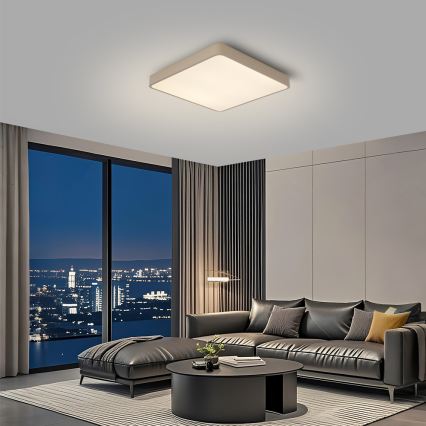 Brilagi - LED stmievateľné stropné svietidlo POOL LED/36W/230V 3000-6000K 40x40 cm béžové + diaľkové ovládanie