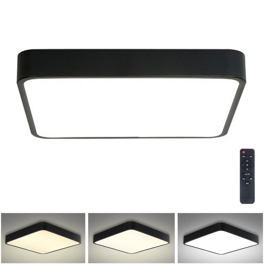 Brilagi - LED Stmievateľné stropné svietidlo POOL LED/36W/230V 3000-6000K 40x40 cm čierna + diaľkové ovládanie