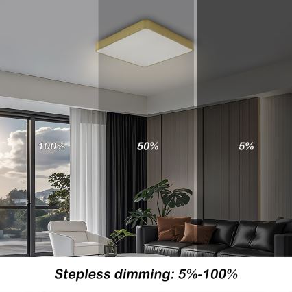 Brilagi - LED Stmievateľné stropné svietidlo POOL LED/36W/230V 3000-6000K 40x40 cm zlatá + diaľkové ovládanie