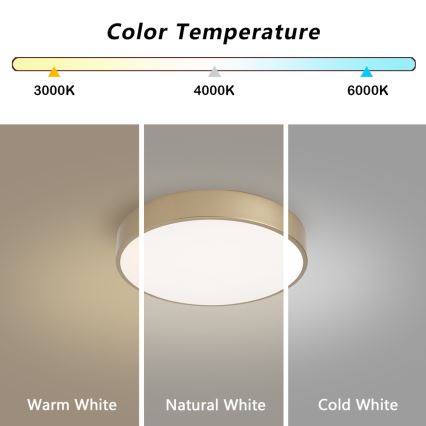 BRILAGI - LED stmievateľné stropné svietidlo POOL LED/36W/230V 3000-6000K priemer 30 cm zlaté + diaľkové ovládanie