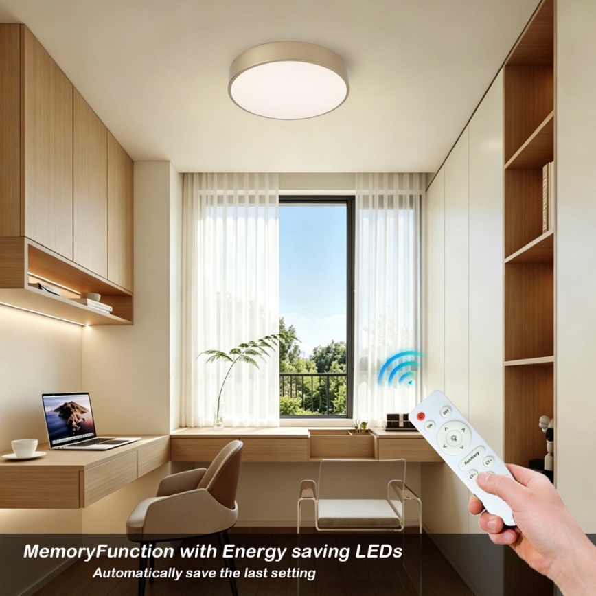 BRILAGI - LED stmievateľné stropné svietidlo POOL LED/36W/230V 3000-6000K priemer 30 cm zlaté + diaľkové ovládanie