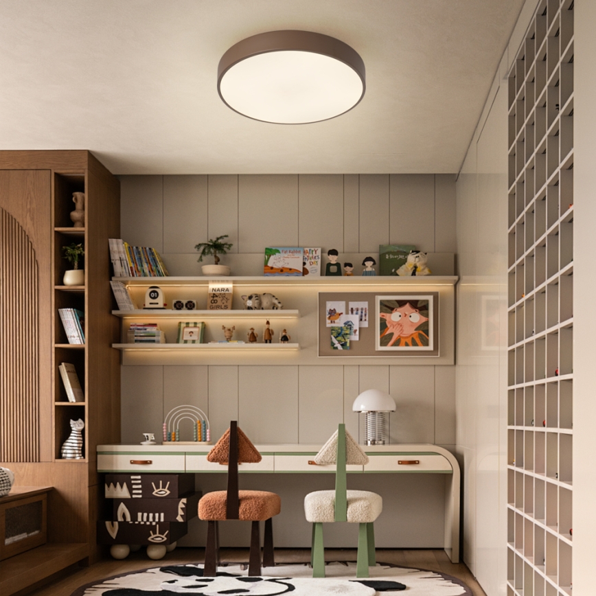 Brilagi - LED stlmiteľné stropné svietidlo POOL LED/48W/230V 3000-6000K pr. 40 cm hnedá + diaľkové ovládanie
