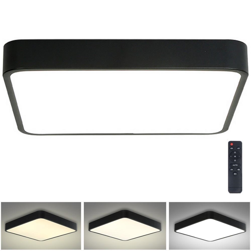 Brilagi - LED Stmievateľné stropné svietidlo POOL LED/48W/230V 3000-6000K 50x50 cm čierna + diaľkové ovládanie