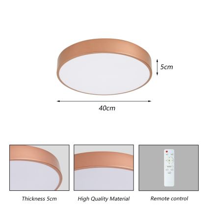 BRILAGI - LED stmievateľné stropné svietidlo POOL LED/48W/230V 3000-6000K pr. 40 cm medená + diaľkové ovládanie