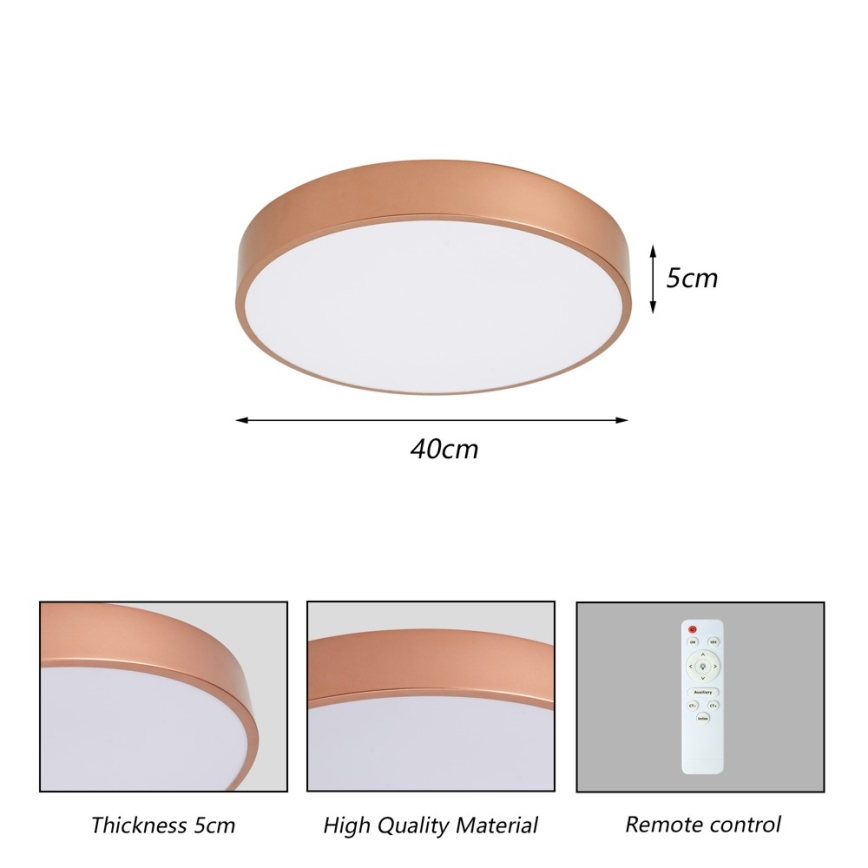 BRILAGI - LED stmievateľné stropné svietidlo POOL LED/48W/230V 3000-6000K pr. 40 cm medená + diaľkové ovládanie
