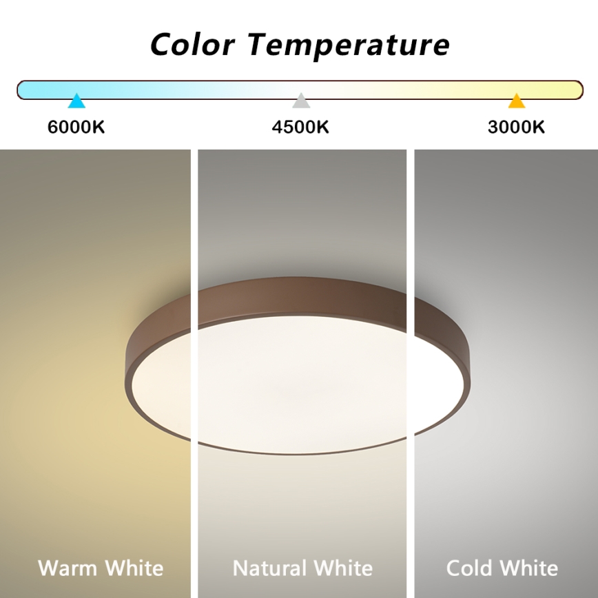 Brilagi - Stlmiteľné LED stropné svietidlo POOL LED/60W/230V 3000–6000K pr. 50 cm hnedé + diaľkové ovládanie