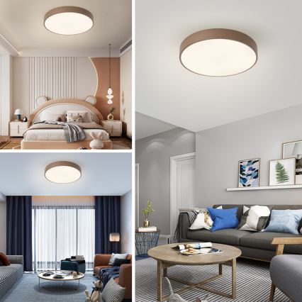 Brilagi - Stlmiteľné LED stropné svietidlo POOL LED/60W/230V 3000–6000K pr. 50 cm hnedé + diaľkové ovládanie