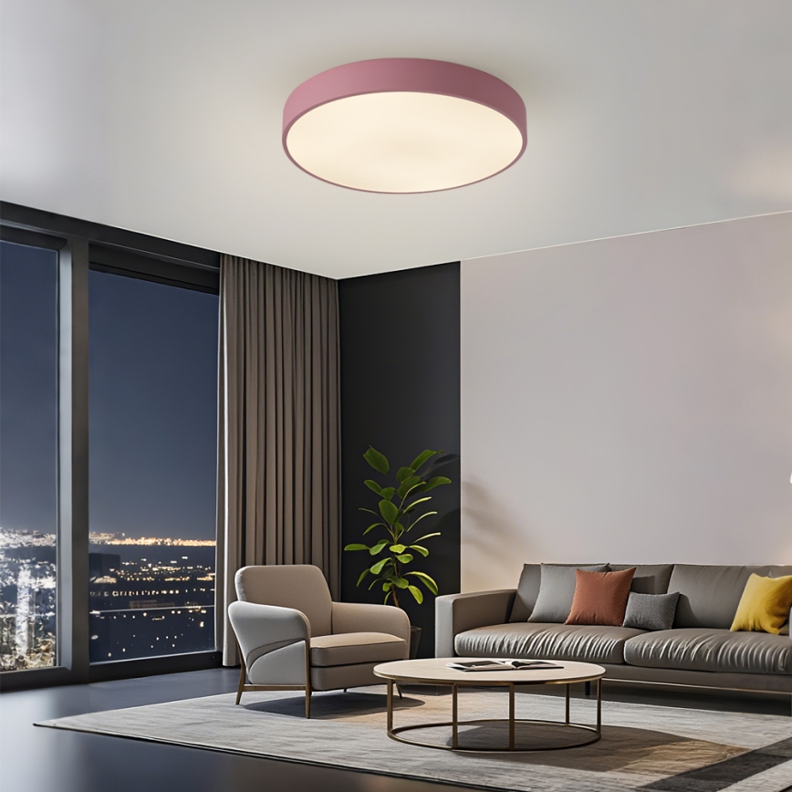 Brilagi - LED stmievateľné stropné svietidlo POOL LED/60W/230V 3000-6000K pr. 50 cm ružová + diaľkové ovládanie