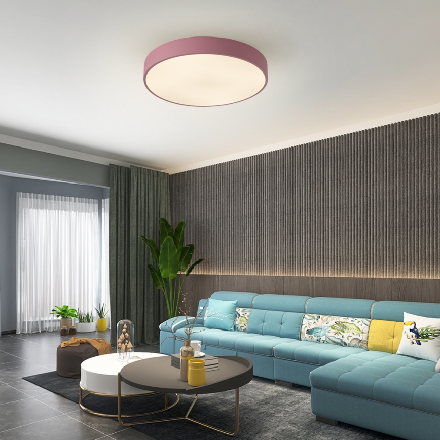 Brilagi - LED stmievateľné stropné svietidlo POOL LED/60W/230V 3000-6000K pr. 50 cm ružová + diaľkové ovládanie