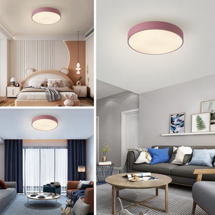 Brilagi - LED stmievateľné stropné svietidlo POOL LED/60W/230V 3000-6000K pr. 50 cm ružová + diaľkové ovládanie