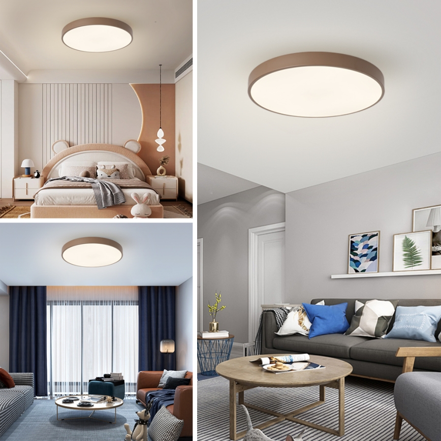 Brilagi - Stmievateľné LED stropné svietidlo POOL LED/60W/230V 3000-6000K pr. 60 cm hnedé + diaľkové ovládanie