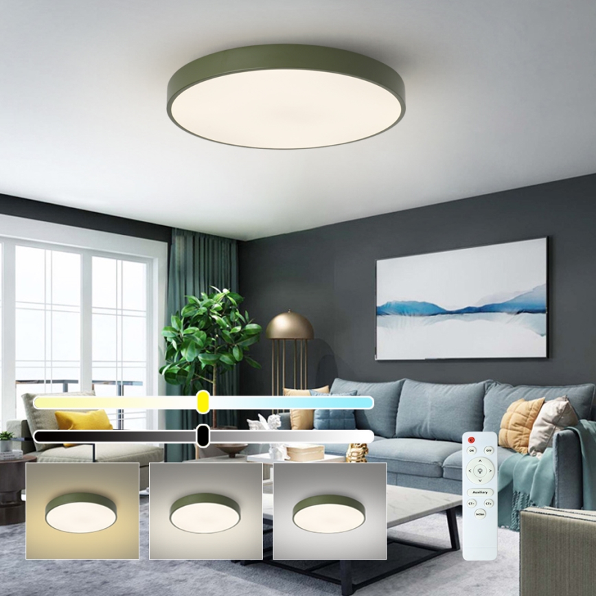 Brilagi - LED stmievateľné stropné svietidlo POOL LED/60W/230V 3000-6000K pr. 60 cm zelená + diaľkové ovládanie