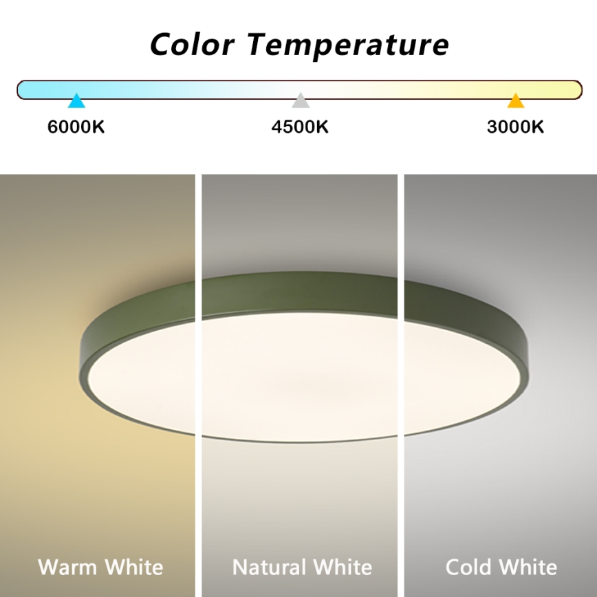 Brilagi - LED stmievateľné stropné svietidlo POOL LED/60W/230V 3000-6000K pr. 60 cm zelená + diaľkové ovládanie