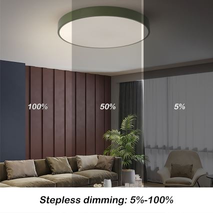 Brilagi - LED stmievateľné stropné svietidlo POOL LED/60W/230V 3000-6000K pr. 60 cm zelená + diaľkové ovládanie