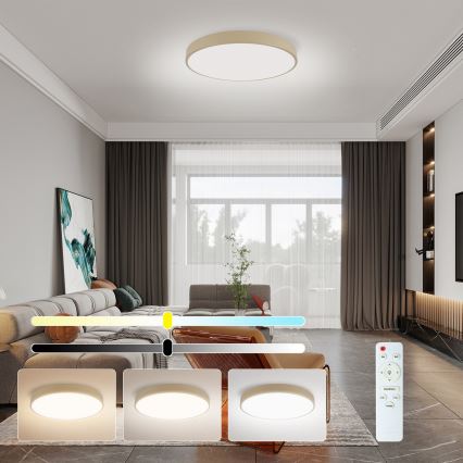 Brilagi - LED Stmievateľné Stropné Svietidlo POOL LED/60W/230V 3000-6000K pr. 50 cm béžová + diaľkové ovládanie