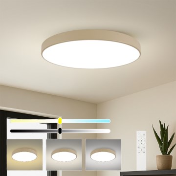 Brilagi - LED stmievateľné stropné svietidlo POOL SMART LED/128W/230V 3000-6000K 100 cm béžové Wi-Fi Tuya + diaľkové ovládanie