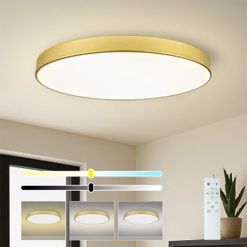 Brilagi - LED stmievateľné stropné svietidlo POOL SMART LED/128W/230V 3000-6000K 100 cm zlaté Wi-Fi Tuya + diaľkové ovládanie